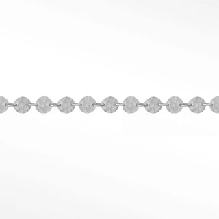 Hammer round 3mm 14k white gold chain designer line for permanent jewelry - 14k / sold by the inch