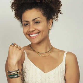 Mama Paperclip 14k Yellow Gold Necklace 18'' - Nina Wynn