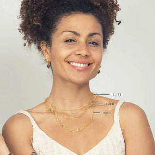 Maxi Textured Paperclip 14k Yellow Gold Chain - Nina Wynn