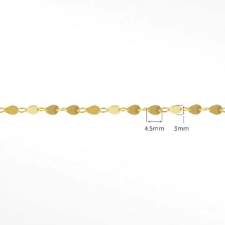 Mirror drop dainty 4.5mm 14k gold chain designer line for permanent jewelry sold by the inch - 14k yellow / inch