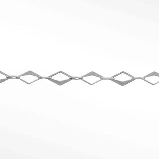 Mirror hollow diamond 5mm 14k white gold chain designer line for permanent jewelry sold by the inch - 14k / inch