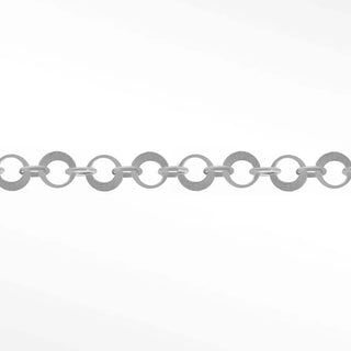 Mirror hollow round 3mm 14k white gold chain designer line for permanent jewelry - 14k / sold by the inch