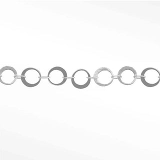 Mirror hollow round 4mm 14k white gold chain designer line for permanent jewelry sold by the inch - 14k / inch