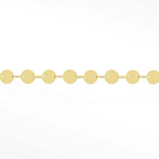 Mirror round 4mm 14k gold chain designer line for permanent jewelry - 14k yellow / sold by the inch