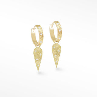 Angel Wings Diamond 18k Yellow Gold Convertible Earrings - Nina Wynn