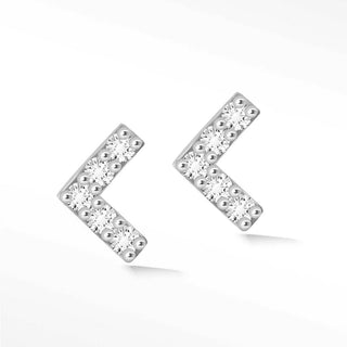 Arrow Push back Earrings 14k White Gold - Nina Wynn