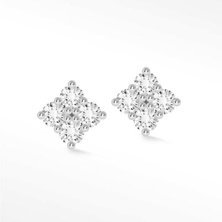 Clover Push back Earrings 14k White Gold - Nina Wynn