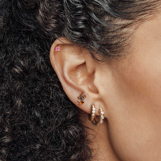 Demi Star Flat back Earring 14k White Gold - Nina Wynn