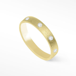 Diamond Sandblast 14k Yellow Gold Ring - Nina Wynn