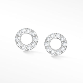 Donut Push back Earrings 14k White Gold - Nina Wynn