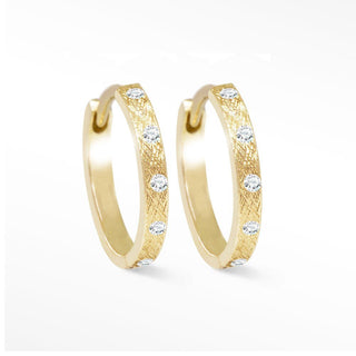 Florentine Diamond Gold 18k Hoop Earrings - Nina Wynn
