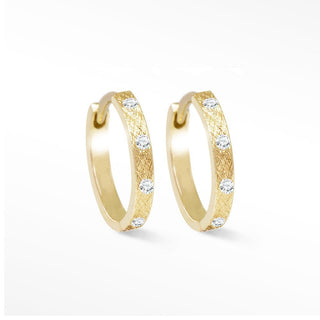 Florentine Diamond Gold 18k Hoop Earrings - Nina Wynn