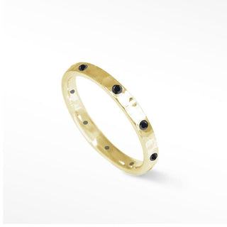 Forged Black Diamond 14k Yellow Gold Ring - Nina Wynn