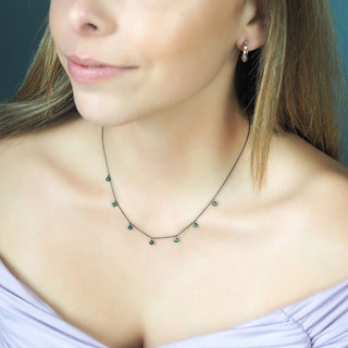 Forged Emerald Silver Necklace - Nina Wynn