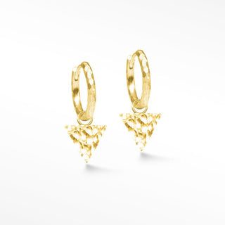 Forged Triangle 15mm Gold Vermeil Convertible Earrings - Nina Wynn