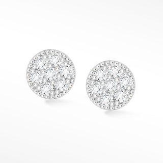 Glazed Donut Push back Earrings 14k White Gold - Nina Wynn