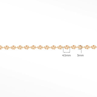Hammer Drop Dainty 4.5mm 14k Rose Gold Chain Designer Line for Permanent Jewelry - Nina Wynn
