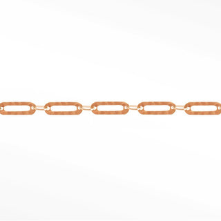 Hammer Paperclip 6mm 14k Rose Gold Chain Designer Line for Permanent Jewelry - Nina Wynn