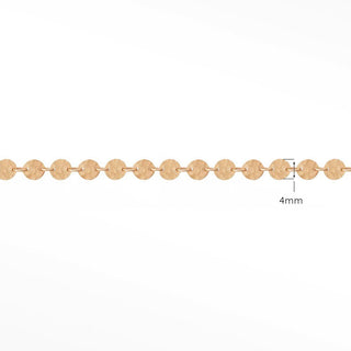 Hammer Round 4mm 14k Rose Gold Chain Designer Line for Permanent Jewelry - Nina Wynn