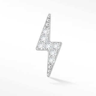 Lightning Bolt Flat back Earring 14k White Gold - Nina Wynn