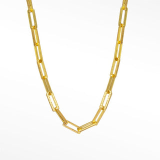 Mama Paperclip Gold Vermeil Necklace 18'' - Nina Wynn