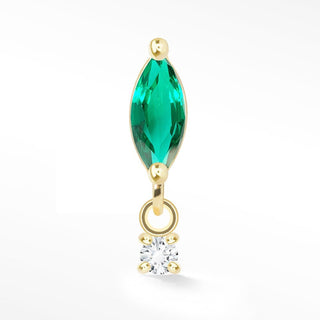 Marquise Diamond Movement Flat back Earring 14k Yellow Gold - Nina Wynn