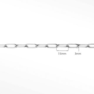 Paperclip 7.5x3mm Silver Chain for Permanent Jewelry - Nina Wynn