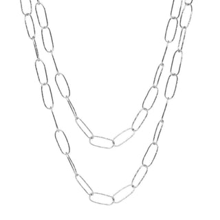 Paperclip Light Large Silver Necklace - Nina Wynn