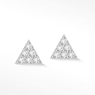 Pyramid Push back Earrings 14k White Gold - Nina Wynn