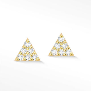 Pyramid Push back Earrings 14k Yellow Gold - Nina Wynn