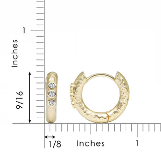 Telletubies Natural Diamond 18k Yellow Gold Hoop Earrings 15mm - Nina Wynn