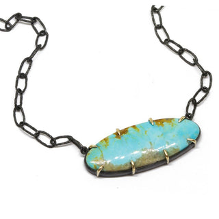 Turquoise Silver Necklace_ - Nina Wynn