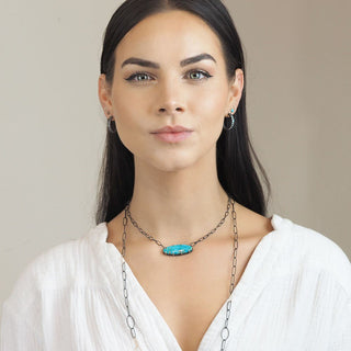 Turquoise Silver Necklace_ - Nina Wynn