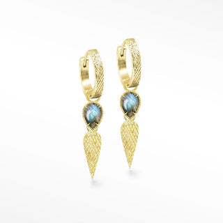 Vintage Lace Labradorite Gold Vermeil Convertible Earrings - Nina Wynn